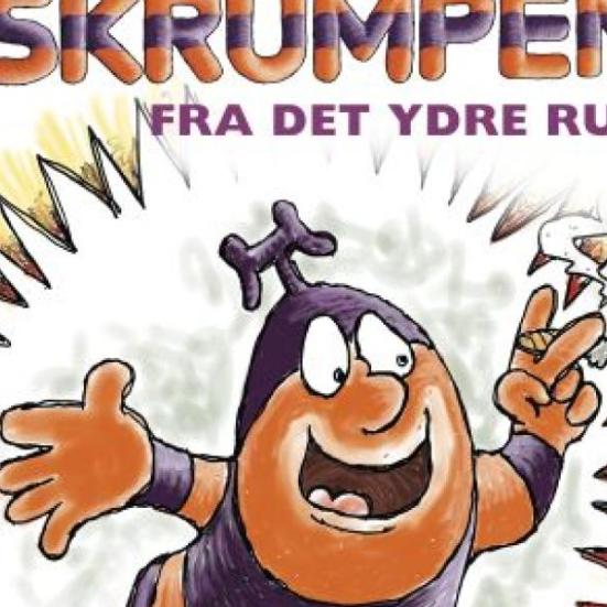 Et udsnit af forsiden til Skrumpen fra det ydre rum. 