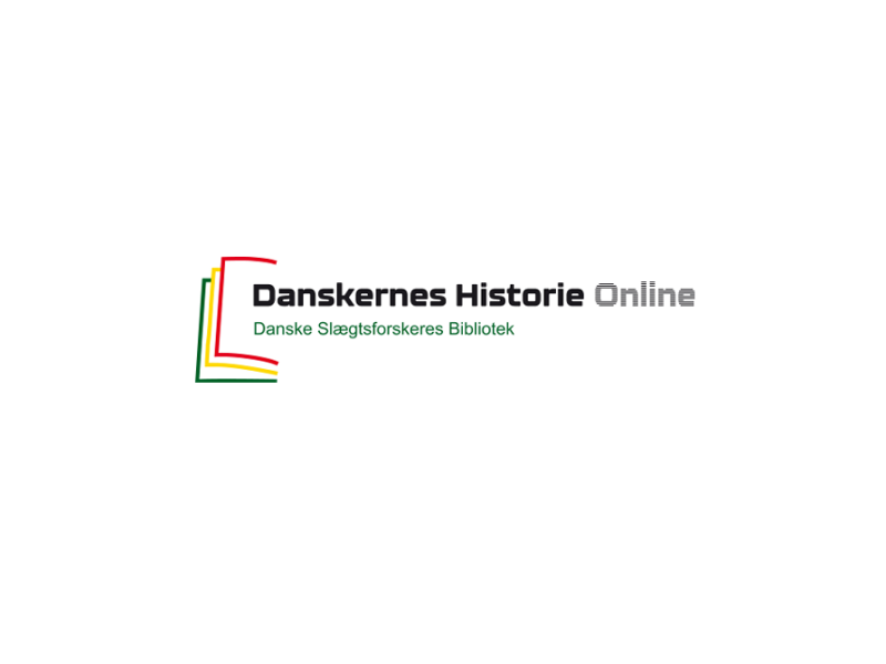 Logo for Danskernes Historie Online og Slægtforskernes Bibliotek på hvid baggrund