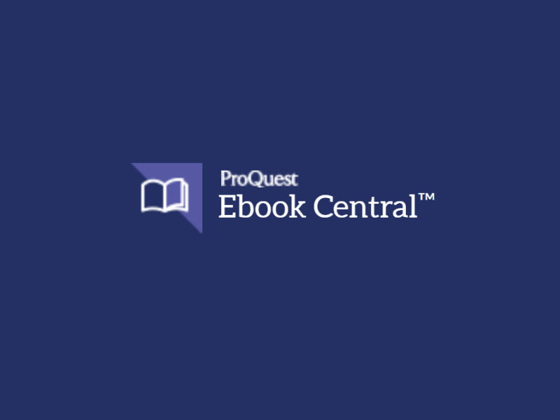 Mørkeblåt logo for Proquest eBook Central